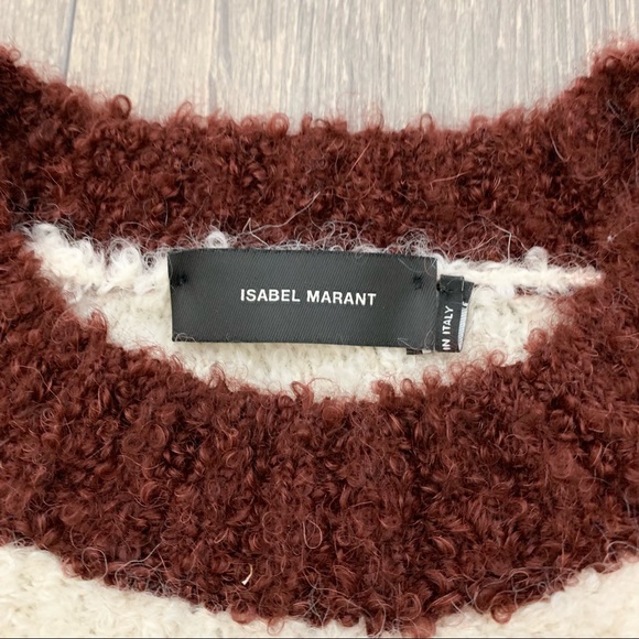 Isabel Marant Owel Colour Block Knit Sweater Ecru & Bottle Green Size US 34 - Picture 8 of 15